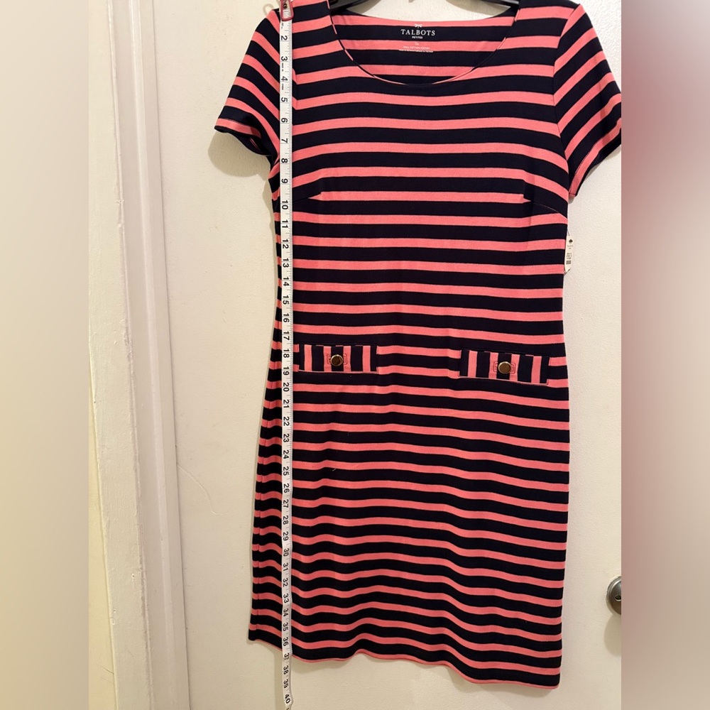 Talbots Pink and Black Striped Mini Dress - Picture 5 of 8